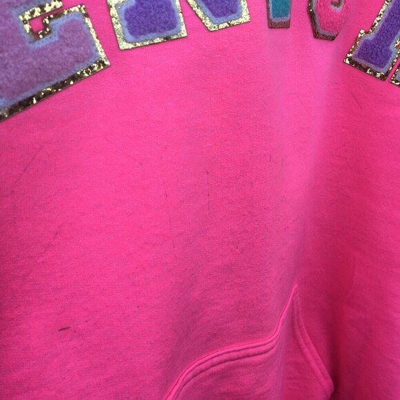 Senior Graduate Spellout Chenille Letter Hoodie Sweatshirt Pink Medium - Picture 4 of 7